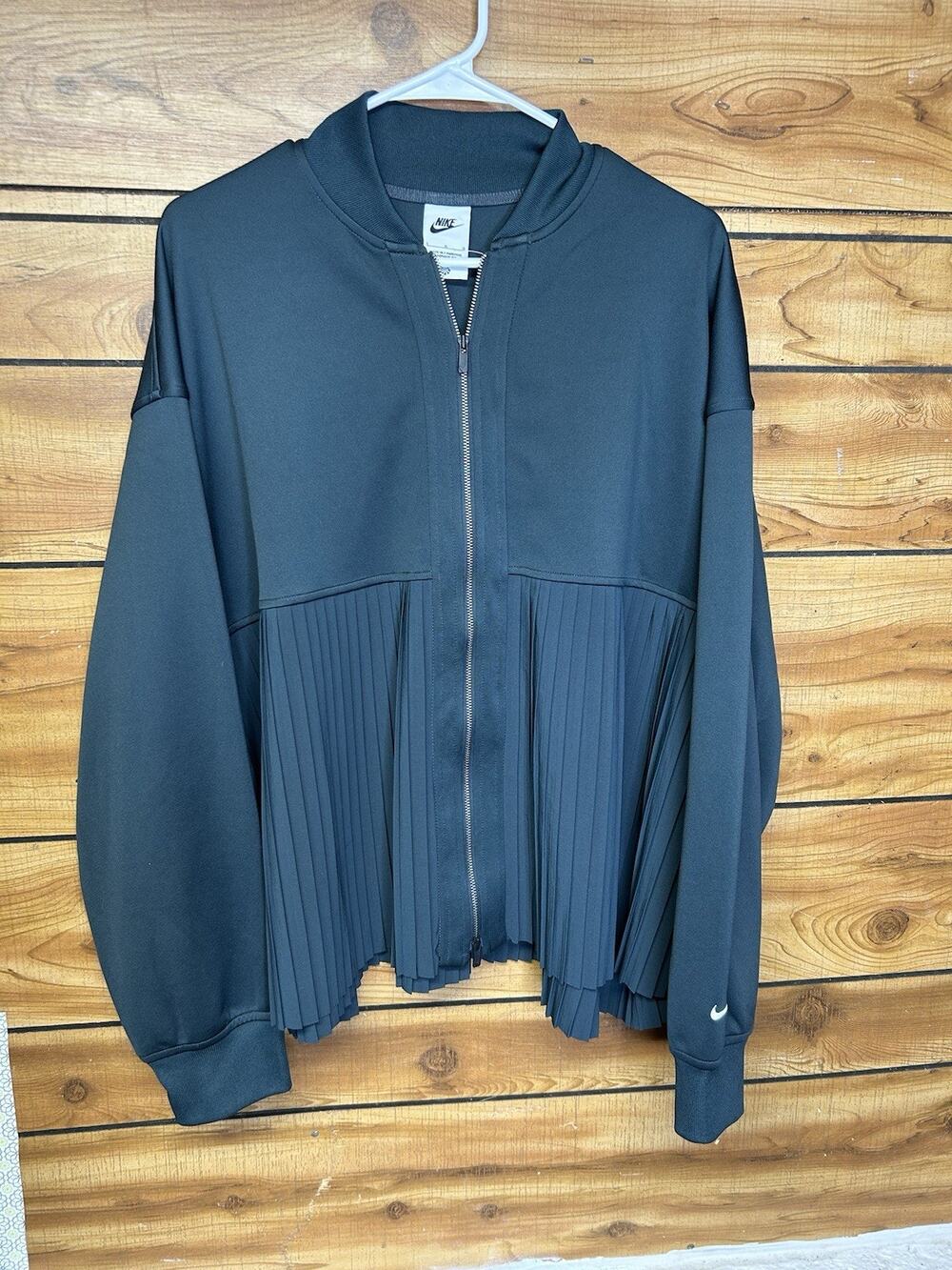 Nike Sportswear Women's Pleated Jacket Navy Blue Oversized Size Large